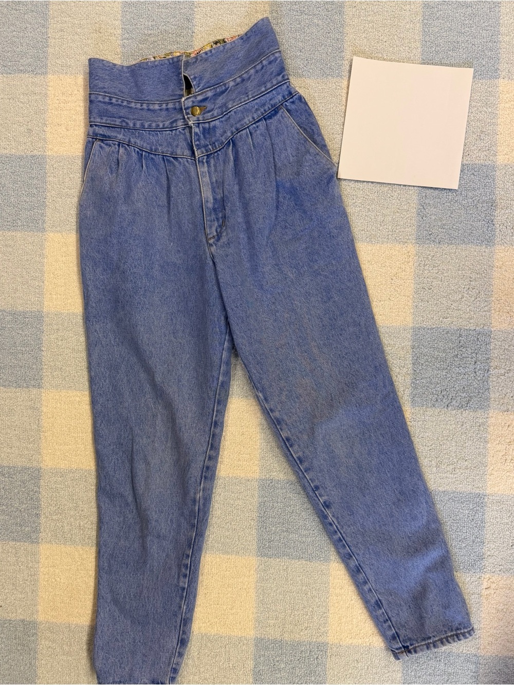 Vintage 90s Odie High Waisted Mom Jeans | Floral Waistband | Tapered Leg